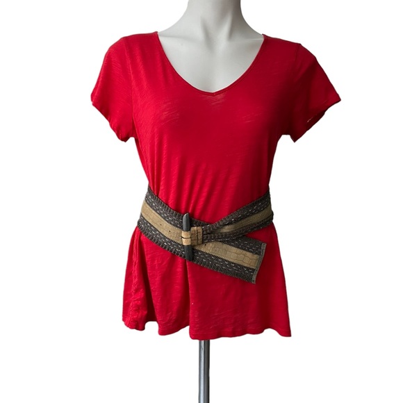 The Leather Shop Vintage Wide Leather and Fabric Belt - Picture 1 of 12